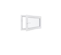 Fenêtre PVC - LxH 1100x600 mm -Triple Vitrage - Blanc -poignée à gauche