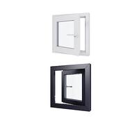 Fenêtre PVC - LxH 600x600 mm -Triple Vitrage - Bicolore blanc int/anthracite ext-poignée à droite