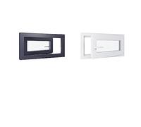 Fenêtre PVC - LxH 800x400 mm -Triple Vitrage - Bicolore blanc int/anthracite ext-poignée à gauche