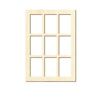 Fenêtre rectangulaire en bois - Décoration - Modélisme - Taille au choix - Dimensions : 80 x 56 mm - Fenêtre : modèle 18