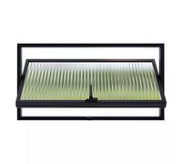 Fenêtre rectangulaire en métal à Montage affleurant avec Verre cannelé, fenêtre de cabanon à axe Central pivotant à 360° avec poignée et Joint d'étanchéité (Noir, 80 x 40 cm / 31,5 x 15,79 p