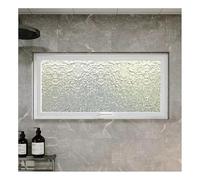 Fenêtre Rectangulaire en Verre Trempé,Fenêtre Coulissante Rotative à 360°,avec Poignée,pour Salle de Bain Cuisine Salon.(Wit,80.1 x 30 cm)