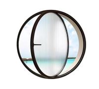 Fenêtre Ronde À Pivot Central En Alliage D'aluminium, Fenêtre/lucarne Ronde, Verre Trempé À Montage Affleurant, Ventilation Rotative À 360°, Idéale Les Sous-sols(Zwart,50cm/19.7")