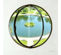 Fenêtre Ronde à Pivot Central,Vitre en Verre Trempé de Sécurité,Ouverture Rotative pour Toit de Skylight,Salle de Bain ou Architecture Moderne,Rotation 360° pour Ventilation(Black-A,80cm/31.5in)