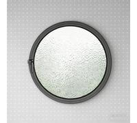 Fenêtre Ronde à Pivot Central,Vitre en Verre Trempé de Sécurité,Ouverture Rotative pour Toit de Skylight,Salle de Bain ou Architecture Moderne,Rotation 360° pour Ventilation(Black-B,100cm/39.4in)