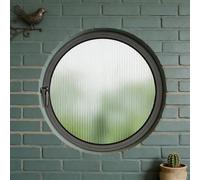 Fenêtre Ronde à Pivot Central,Vitre en Verre Trempé de Sécurité,Ouverture Rotative pour Toit de Skylight,Salle de Bain ou Architecture Moderne,Rotation 360° pour Ventilation(Black-C,100cm/39.4in)