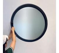 Fenêtre Ronde avec poignée, hublot en Verre trempé avec Cadre en Aluminium, fenêtres de Ventilation de Remplacement pour Salle de Bain, Salon, Cuisine(Printed Black,80cm/31.5in)