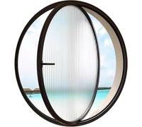Fenêtre Ronde en Alliage d'aluminium pivotante à 360° avec Verre trempé, fenêtre de cabanon Ronde en Verre trempé à Montage affleurant, fenêtre en Verre trempé pour Chambres/cuisin