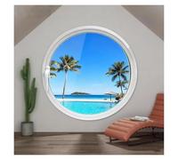 Fenêtre ronde en verre trempé coulissant à 360° - Décoration intérieure moderne - Réglable - Pour fenêtre rotative de 40 100 cm