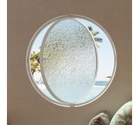Fenêtre Ronde en Verre trempé, pivotante à 360°, hublot à Ouverture Ronde, en Alliage d'aluminium, Montage encastré, pour Salle de Bain, Chambre et Salon (Blanc, 60 cm)