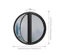 Fenêtre Ronde Encastrée En Verre, Fenêtres Remplacement Abri Jardin Ou Sous-sol, Ventilation Salle Bain Combles Avec Poignées Verrouillables, Hôtel Ou Maisonnette De Jeu.(Black-b,60 cm/23.6")