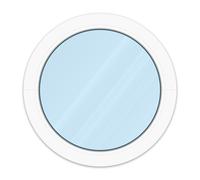 Fenêtre ronde, oeil de boeuf avec vitrage fixe, Bois, Classique IV 68, blanc, 635 x 635 mm, configurer individuellement