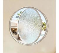 Fenêtre Ronde Pivotante à 360° Circulaire Rotative en Verre, Encastrée Fenêtre De Cave Ventilation Moderne for Salle de Bain, Cuisine, Sous-sol(Wit,70cm)