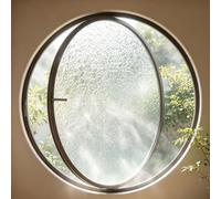 Fenêtre Ronde Pivotante à 360° Circulaire Rotative en Verre, Encastrée Fenêtre De Cave Ventilation Moderne for Salle de Bain, Cuisine, Sous-sol(Nero,70cm)