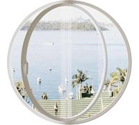 Fenêtre Ronde pivotante à 360° en Verre trempé, fenêtre de cabanon Ronde en Verre trempé pour Chambres/Cuisine/salles de Bain/Salon, décoration intérieure de Cuisine, hublot pour s