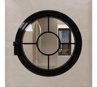 Fenêtre Ronde pivotante à 360° en Verre trempé, hublot pivotant à 360° avec Cadre en Aluminium, fenêtres de Ventilation Remplacement pour Salle de Bain, Salon, Cuisine(Printed Black,80cm/31.5in)