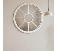 Fenêtre Ronde pivotante à 360° en Verre trempé, hublot pivotant Cadre en Aluminium, fenêtres de Ventilation de Remplacement pour Salle de Bain, Cuisine, Salon(Wit,60cm/23.6in)