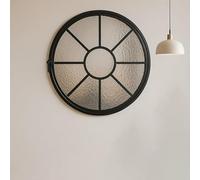 Fenêtre Ronde pivotante à 360° en Verre trempé, hublot pivotant Cadre en Aluminium, fenêtres de Ventilation de Remplacement pour Salle de Bain, Cuisine, Salon(Nero,70cm/27.5in)