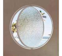 Fenêtre Ronde pivotante à 360°, hublot en Verre trempé avec Cadre en Aluminium, fenêtres de Ventilation de Remplacement pour Salle de Bain, Salon, Cuisine(Water Ripple White,40cm/15.8in)