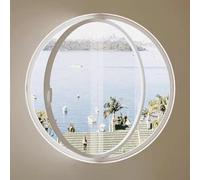 Fenêtre Ronde pivotante à 360°, hublot en Verre trempé avec Cadre en Aluminium, fenêtres de Ventilation de Remplacement pour Salle de Bain, Salon, Cuisine(Wit,80cm/31.5in)