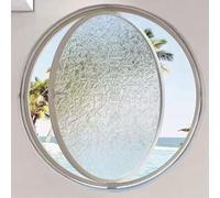 Fenêtre ronde rotative à 360° avec axe en aluminium, montage en F à persiennes pour salle de bain et chambre à coucher, design en arche, 40 cm, noir B