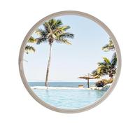 Fenêtre ronde rotative à 360° en verre trempé pour salle de bain, chambre à coucher et salon Ventilation élégante avec axe central (Blanc A, 100 cm)