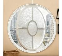 Fenêtre Ronde Rotative À 360°,Fenêtre À Battant En Alliage D'aluminium,Fenêtre Décorative De Ventilation,Hublot Rotatif Rond Pour Garage,Maisonnette,Décoration De Pièce(White,100CM/39.4IN)