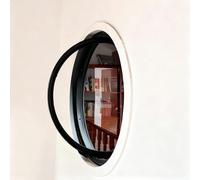 Fenêtre Ronde Rotative À 360°,Fenêtre À Battant En Alliage D'aluminium,Fenêtre Décorative En Verre,Fenêtre Ronde Encastrée Avec Poignées Pour Cloison Bureau Fenêtre Extérieure(Black,100cm/39.4in)