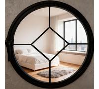 Fenêtre Ronde Rotative À 360°,Fenêtre À Battant En Alliage D'aluminium,Fenêtre Décorative En Verre,FenêTre Coulissante,Hublot Pivotant,Fenêtre Décorative De Ventilation(Black,40cm/15.7in)