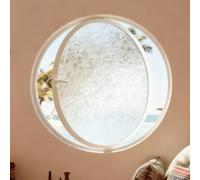 Fenêtre Ronde Rotative À 360°,Fenêtre Ronde Encastrée Pour Abri De Jardin,Hublot Pivotant À 360° Avec Poignées,Fenêtres En Verre Trempé Ventilées Rotatives Pour Salle(White,80cm/31.5in)