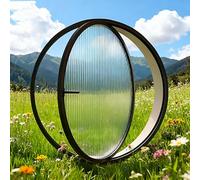 Fenêtre Ronde Rotative À 360°, Hublot Coulissante Encastrée, Fenêtres À Battant En Verre Trempé Ventilées Avec Poignée, Pour Salle De Bain Et Cuisine(Black,70cm/27.5in)