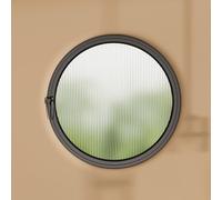 Fenêtre Ronde Rotative Avec Cadre En Aluminium Et Verre Trempé,Fenêtre À Battant Pivotante À 360°,Fenêtre D'aération,Fenêtre Coulissante Pour Salle De Bain,Chambre,Salon,Cave(Black,60cm/23.6in)