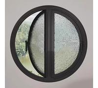 Fenêtre ronde rotative en alliage d'aluminium avec poignée ventilée pour grenier, salon, salle de bain et chambre (100 cm)