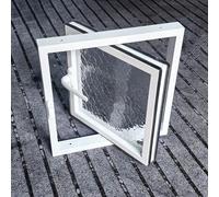 Fenêtre rotative pour abri de jardin en aluminium de taille personnalisée - Fenêtre d'aération pour sous-sol, salle de bain, grenier et véranda - Verre d'intimité manuel (50 x 30 cm)
