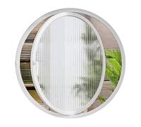 Fenêtre rotative ronde en alliage d'aluminium pour décoration d'intérieur, ventilation d'intimité de 40 cm avec rayures en verre trempé et poignée en métal, Slish Home Airflow Solut