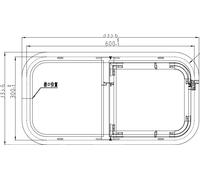 Fenêtre RV, cadre en aluminium durable, moustiquaire intégrée, 600x300mm