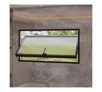 Fenêtre S opaque avec aluminium - Design pivotant pour un éclairage optimal et une ventilation - Montage F, 60 x 30 cm (noir) - Parfait pour les espaces modernes