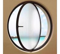 Fenêtre S rotative à 360° - Axe central en aluminium - Montage en F - Design à persiennes - Idéal pour salle de bain et chambre à coucher - Noir B, 40 cm
