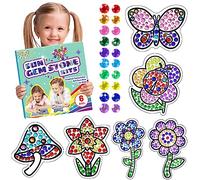 Fenêtre Suncatcher Gem Art Kits de peinture au diamant pour enfants - 5D 6 feuilles de fleurs Gem Art Kits de peinture par numéros pour fille, Fournitures de fête d'anniversaire Cadeaux 6-12 ans