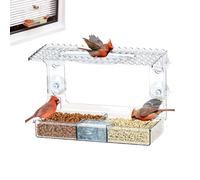 Fenêtre Transparente Mangeoire d'oiseaux - Fenêtre de mangeoire d'oiseaux d'aspiration | Claire des Oiseaux Sauvages | Boîte à Oiseaux en Plein air | Plateau de conteneurs Alimentaires Coupe à