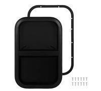 Fenêtre XTEVU RV, fenêtre de curseur vertical avec filet d'insecte compatible avec la remorque de camping, Black Round Tiny House Sliding Window (Pour l'épaisseur du mur: 43 à 48 mm)