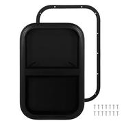 Fenêtre XTEVU RV, fenêtre de curseur vertical avec filet d'insecte compatible avec la remorque de camping, Black Round Tiny House Sliding Window (Pour 48-53 mm / 1,9-2.1 pouce d'épaisseur de paroi)