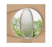 Fenêtres coulissantes de Remplacement en Alliage d'aluminium, axe Central, fenêtre Circulaire rotative, fenêtres en Verre trempé, fenêtres de Ventilation avec poignées (Blanc, 40 cm)