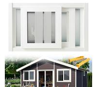 Fenêtres Coulissantes En Aluminium, 30 40 50 60 70 80 90 100 110 120cm Avec Moustiquaire Amovible Pour Abri De Jardin, Poulailler, Cabane Jeux, Garage Et Grange(Blanc,66x50cm)