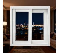 Fenêtres coulissantes en aluminium blanc, idéales for les sous-sols, les remises et les poulaillers, conçues for durer, fenêtres coulissantes en aluminium avec vitrage.(80 * 80cm)