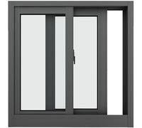 Fenêtres Coulissantes Encastrées, Fenêtre en Aluminium avec éclairage Naturel pour sous-Sol, Volets à Persiennes en Verre De 4 Mm, Fenêtre De Remise avec Serrure, Fe, Grey, 40x40cm/16x16in