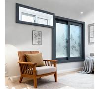 Fenêtres coulissantes, fenêtres de sous-sol en alliage d'aluminium, fenêtres coulissantes avec verre trempé et moustiquaires, adaptées aux salles de bains, garages et maisons, verre dépoli(60x40 cm)