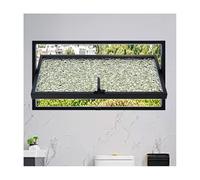 Fenêtres coulissantes rectangulaires rotatives à 360°, fenêtres de ventilation encastrées avec poignées et verre trempé pour salle de bain et bureau(Black-bo,37x26in/93x65cm)