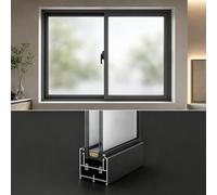 Fenêtres coulissantes verrouillables à double ouverture, double vitrage, cadres en aluminium avec moustiquaires, pour salle de bain, garage et maison(Dark Gray,19 * 31in)