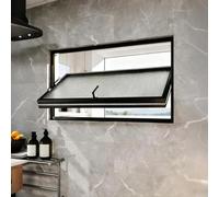 Fenêtres De Hangar Rotatives À 360° Fenêtre De Cabanon Rectangulaire Avec Montage Encastré, Fenêtres En Verre Trempé Avec Isolation Et Ventilation Fenêtre Coulissante Aluminium(Black,60x55cm)